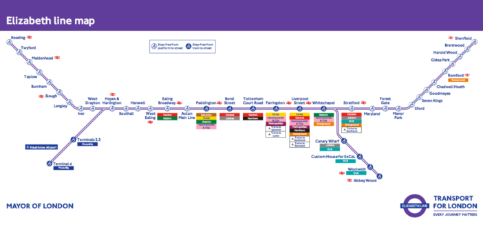 Elizabeth line unveiled on latest London Tube map  CiTTi Magazine
